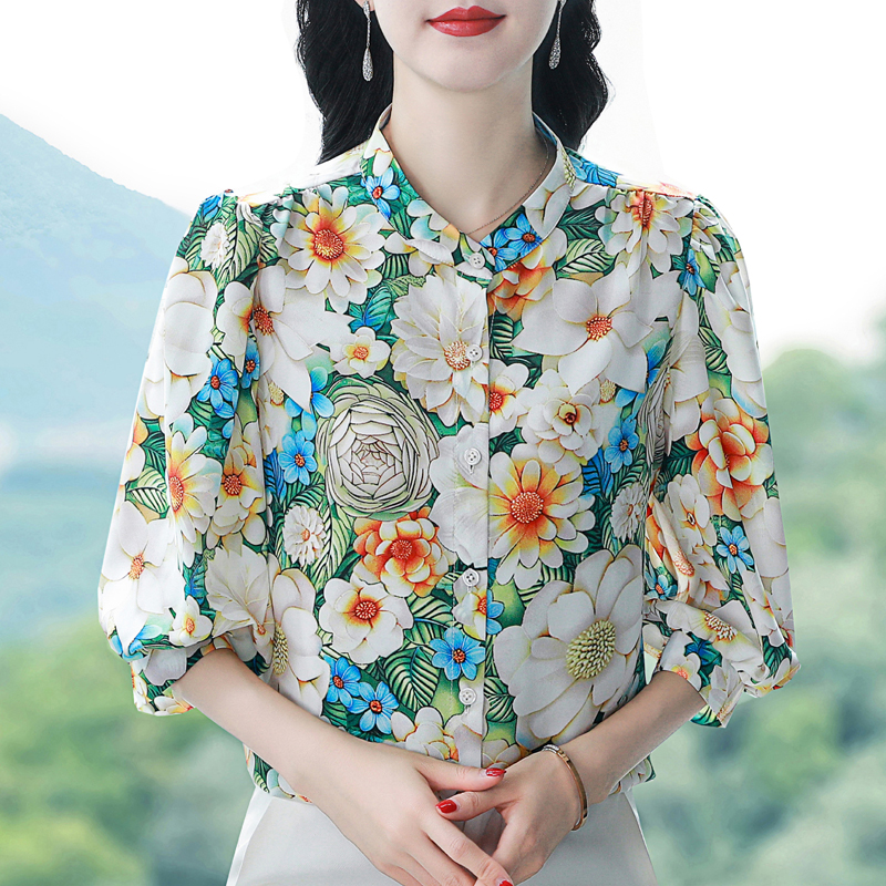 Silk Blouse Button - Elegant Fashion Chiffon shirt Spring Summer