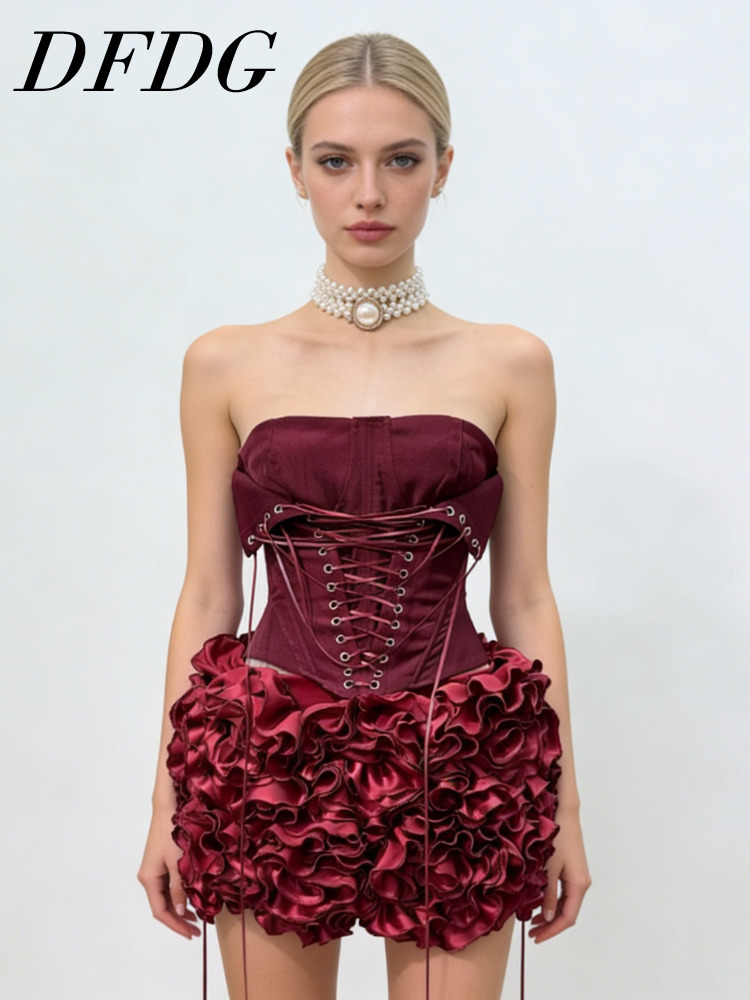 Women'S Formal Wear Suits - DFDG Women's Spring Summer Strapless Lace