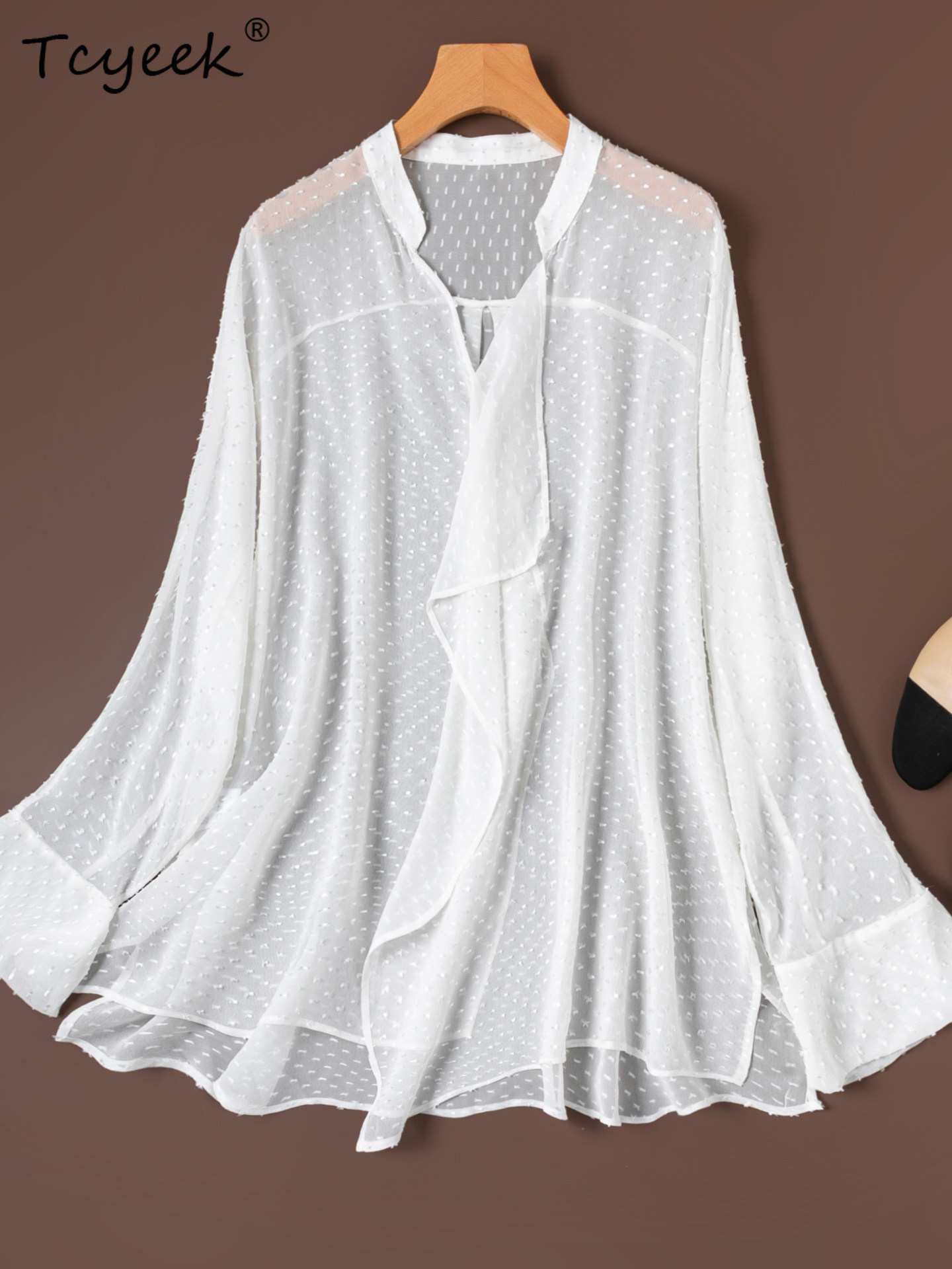 Tcyeek 100% Mulberry Silk Blou - огляд і ціна Silk Blouse Button