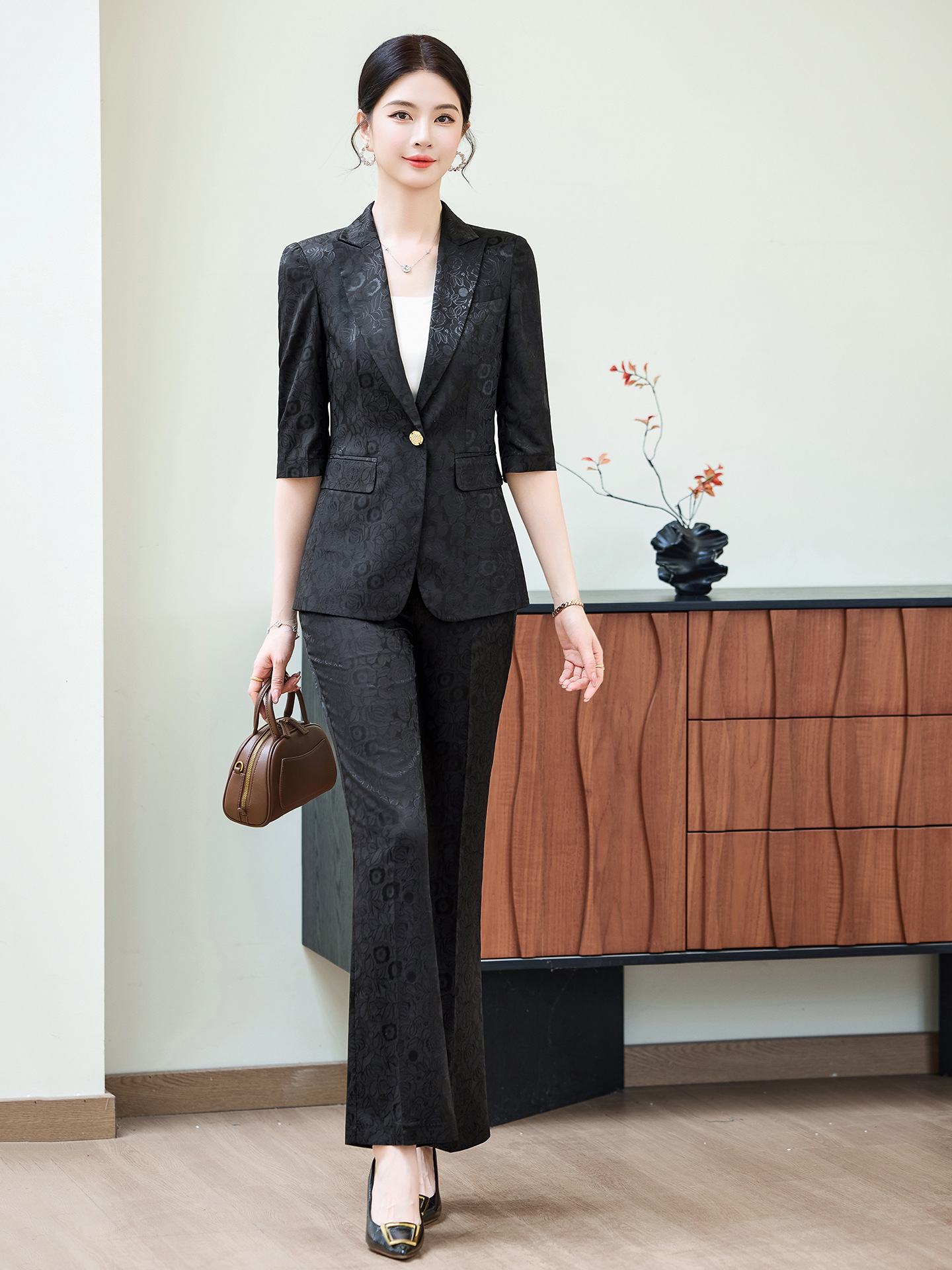 Fashion Apricot Half Sleeve Pr - огляд і ціна Women'S Formal Wear Suits