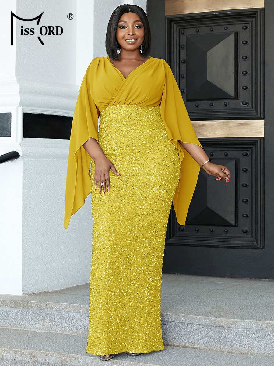 Missord Yellow Sequin Plus Siz - огляд і ціна Women Formal Wear Dress