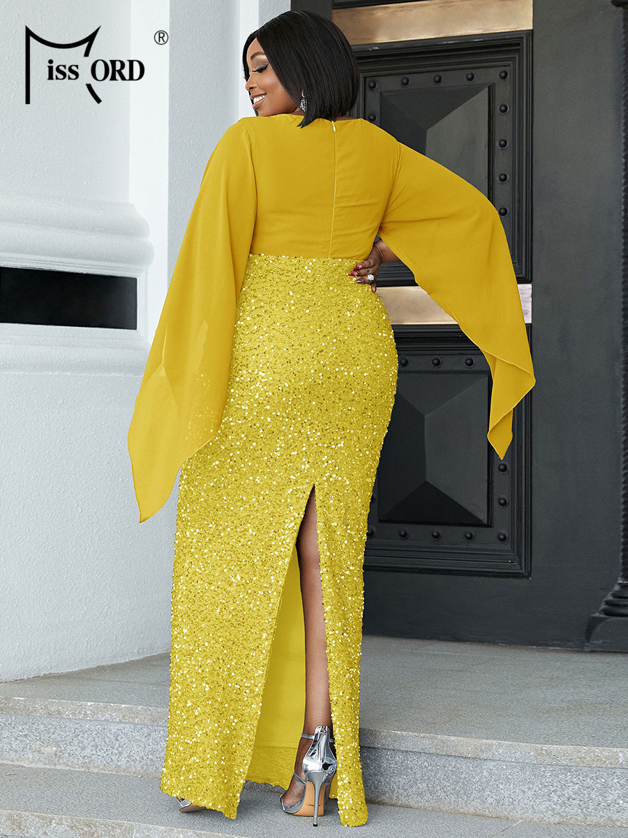 Missord Yellow Sequin Plus Siz - огляд і ціна Women Formal Wear Dress