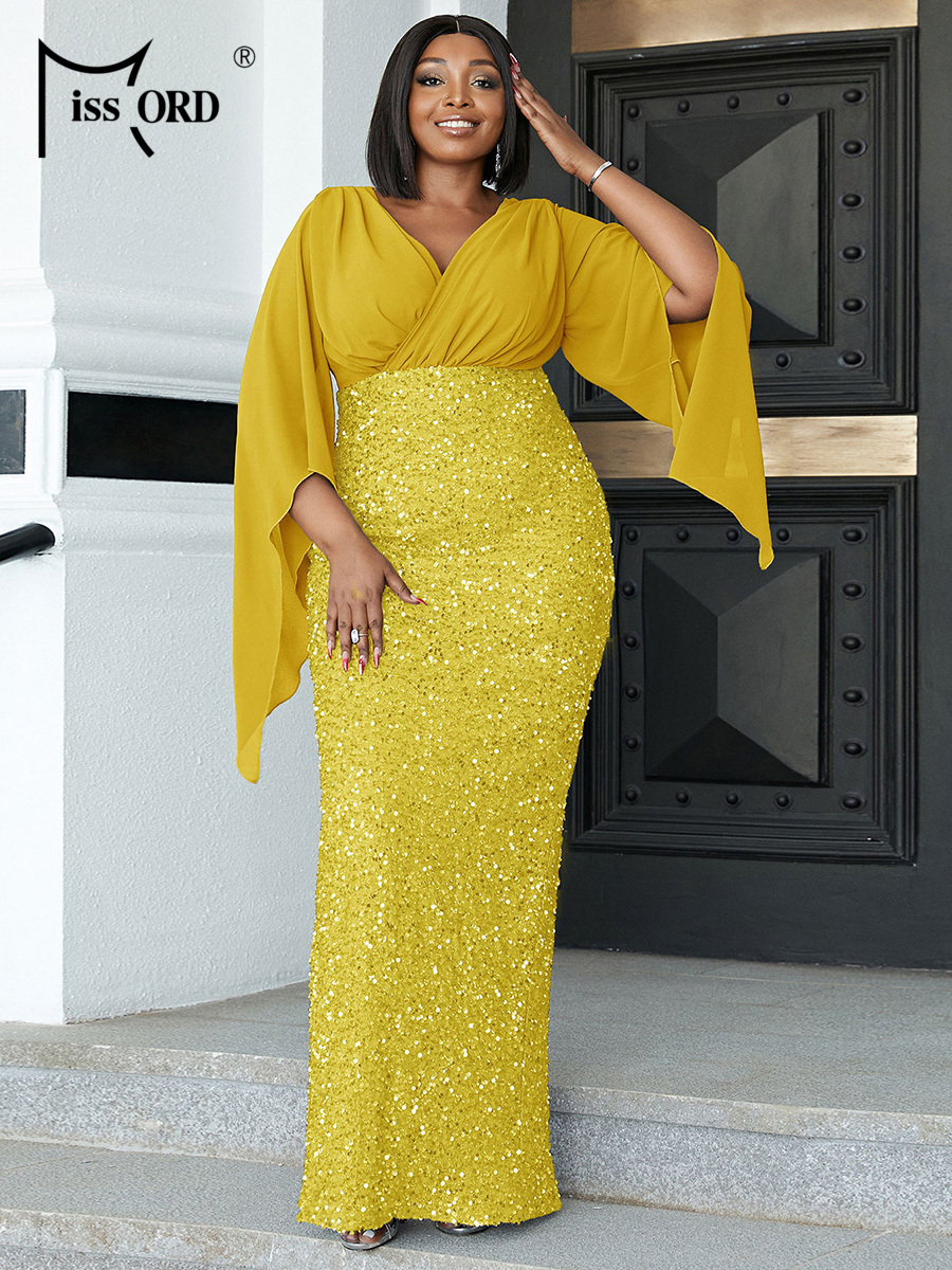 Missord Yellow Sequin Plus Siz - огляд і ціна Women Formal Wear Dress