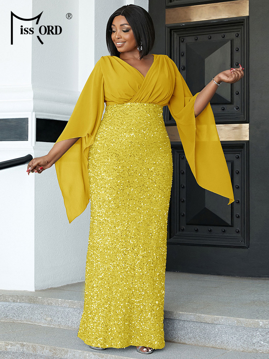 Missord Yellow Sequin Plus Siz - огляд і ціна Women Formal Wear Dress
