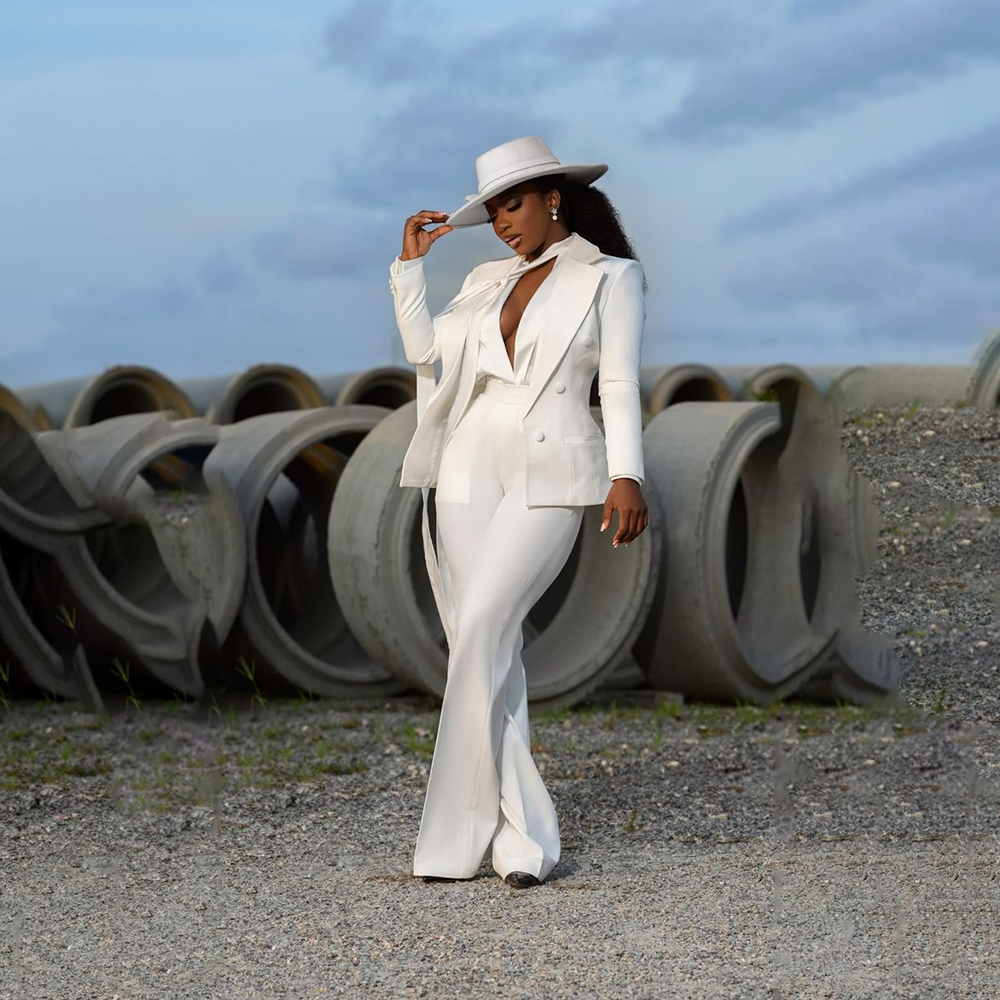 Fashion Pure White Female Suit - огляд і ціна Women Formal Wear Korean