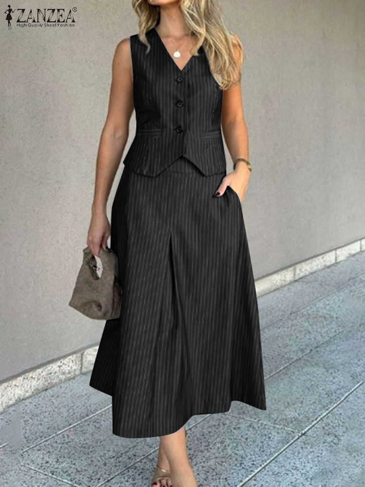 ZANZEA Office Women 2 Piece Se - огляд і ціна Shift Dress Sleeveless