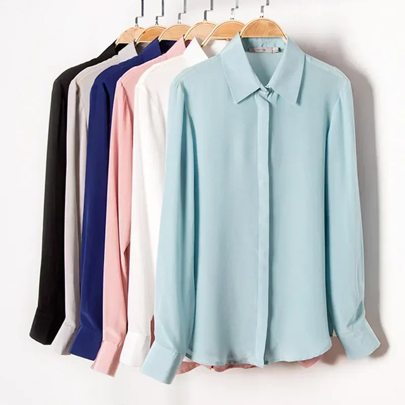 2025 Spring New Women's Silk S - огляд і ціна Silk Blouse Button