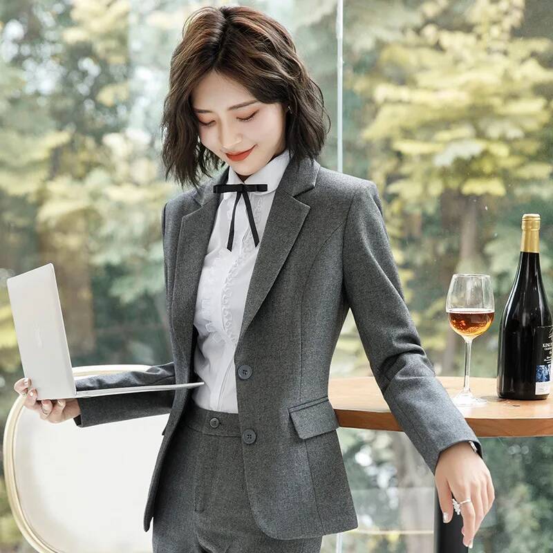 Novelty Gray Formal Blazers an - огляд і ціна Women Formal Office Wear Tops