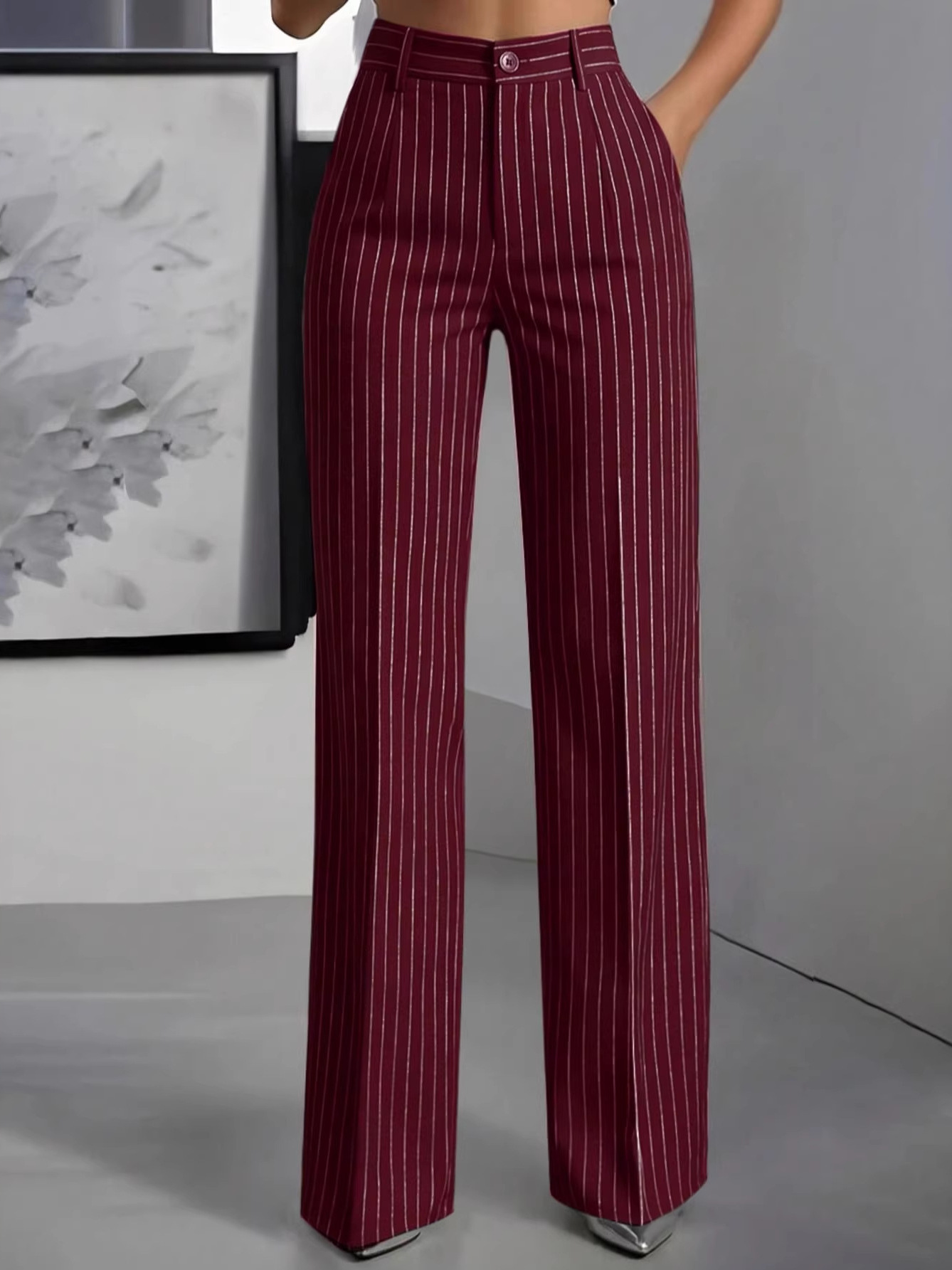 Elegant High Waist Straight Le - огляд і ціна Women'S Formal Wear With Pants