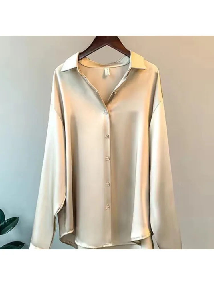 Plus Size Casual Women Silk Sh - огляд і ціна Silk Blouse Button
