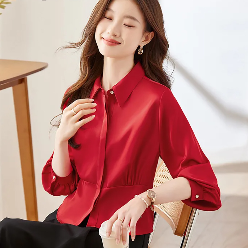 Long Sleeve Shirts Womens Cott - огляд і ціна Women Formal Wear Korean