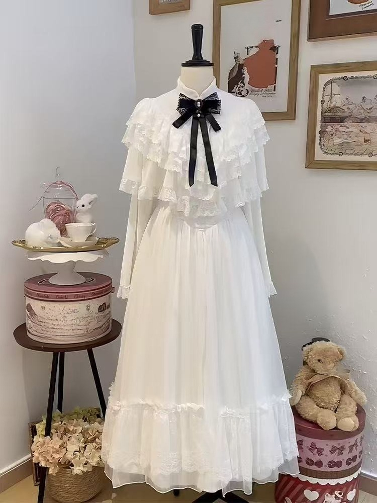 Japanese Short Sleeve Bow Lace - огляд і ціна Women Formal Wear Dress