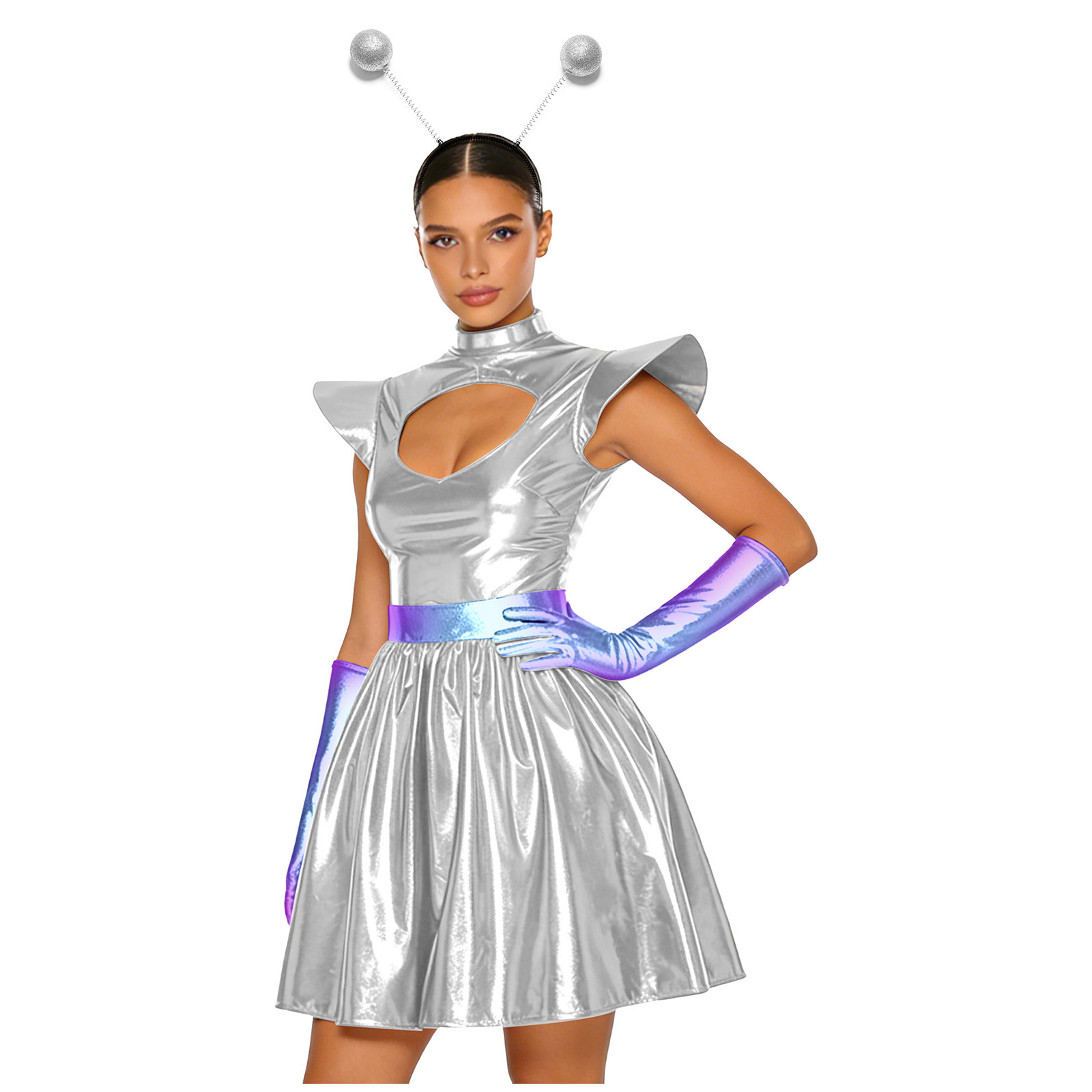Women Shiny Alien Outerspace C - огляд і ціна Shift Dress Sleeveless