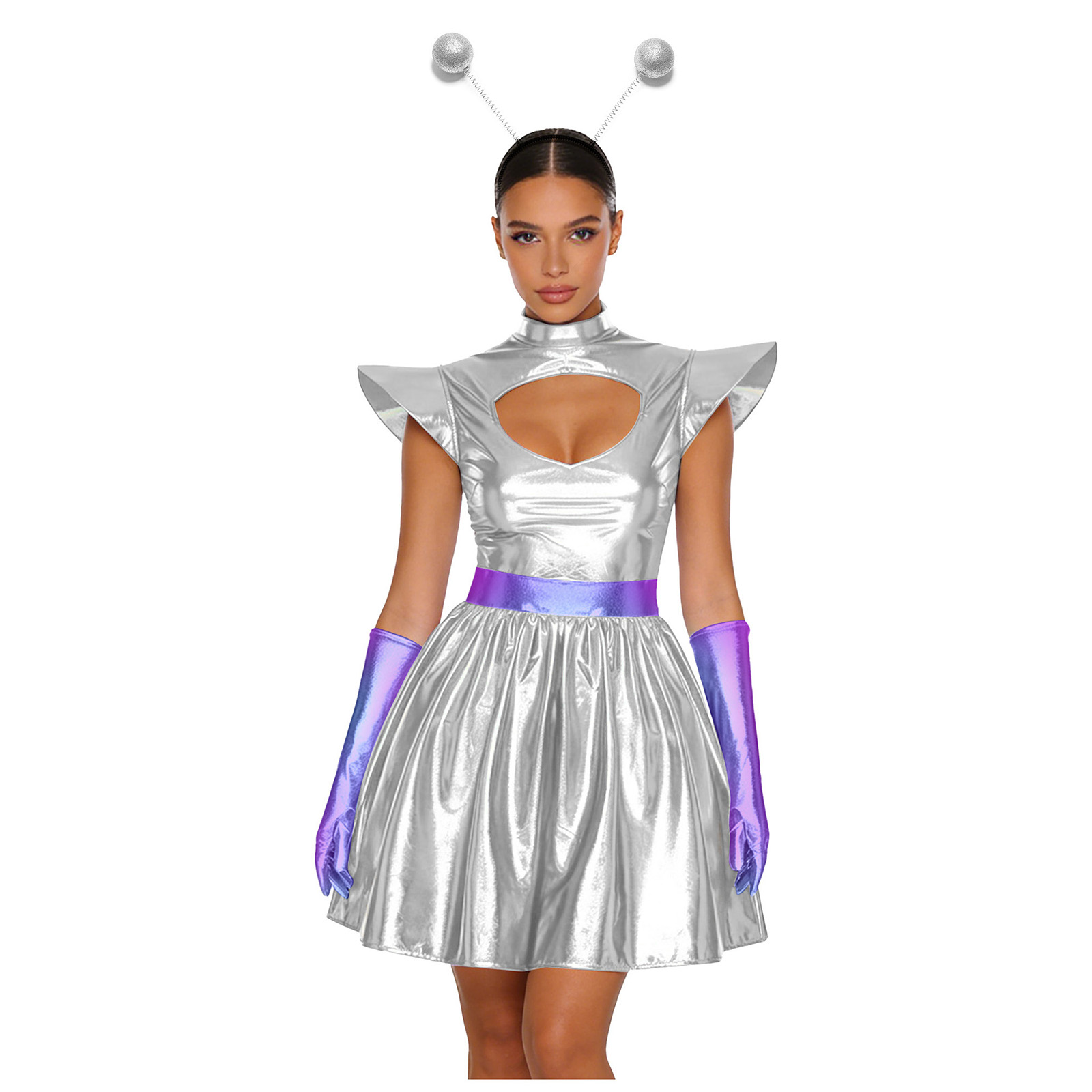 Women Shiny Alien Outerspace C - огляд і ціна Shift Dress Sleeveless