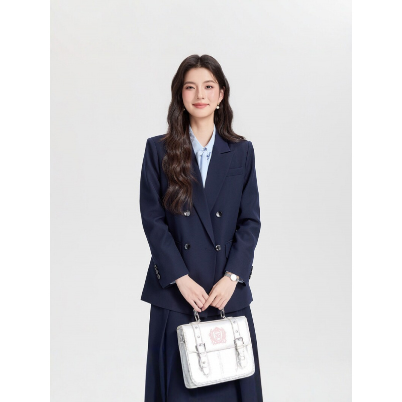 Navy blue double-breasted wome - огляд і ціна Women Formal Wear Korean
