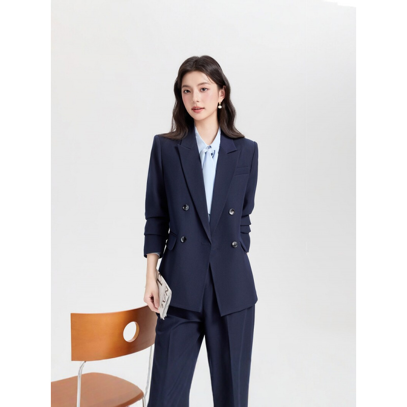 Navy blue double-breasted wome - огляд і ціна Women Formal Wear Korean