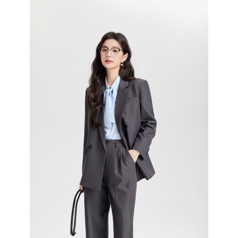 Navy blue double-breasted wome - огляд і ціна Women Formal Wear Korean