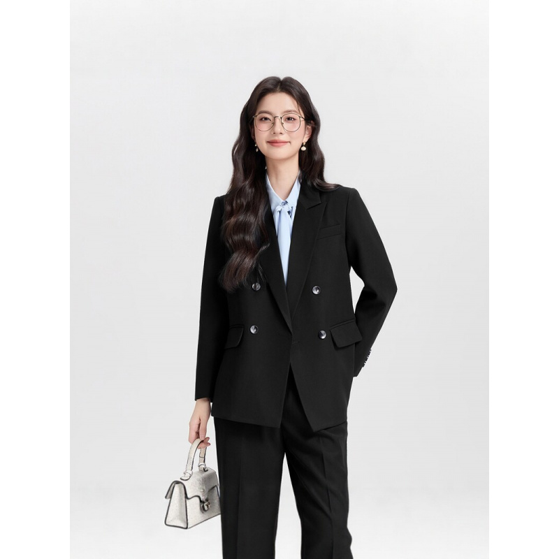 Navy blue double-breasted wome - огляд і ціна Women Formal Wear Korean