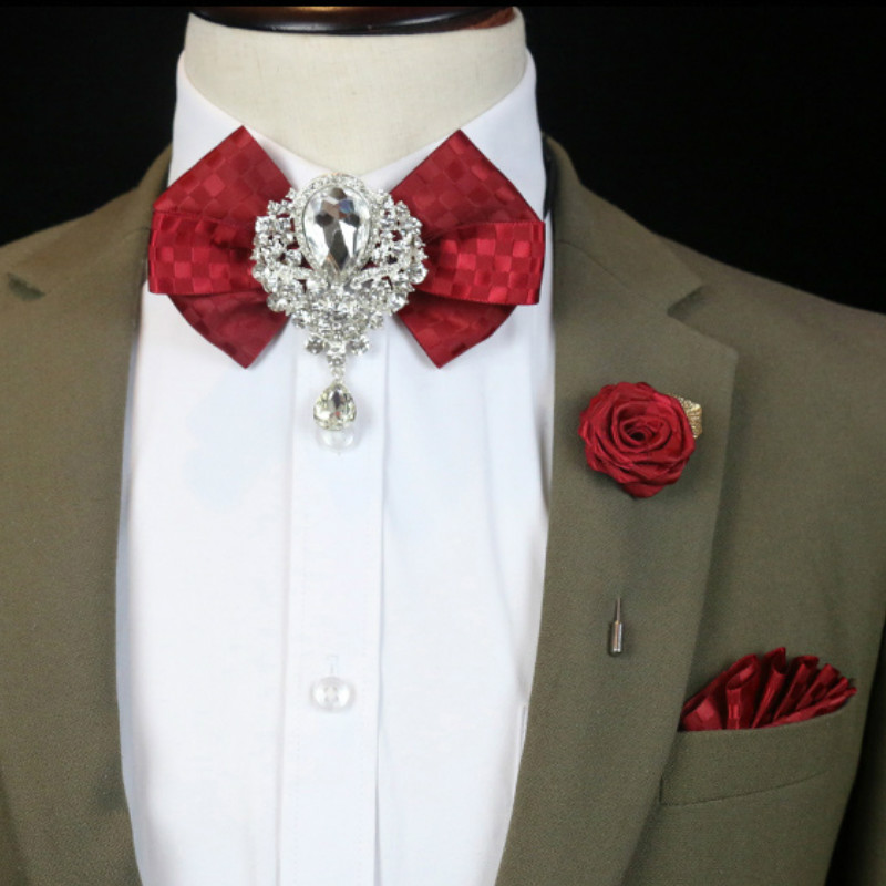 Men's Wedding Rhinestone Bow T - огляд і ціна Women Formal Wear Korean