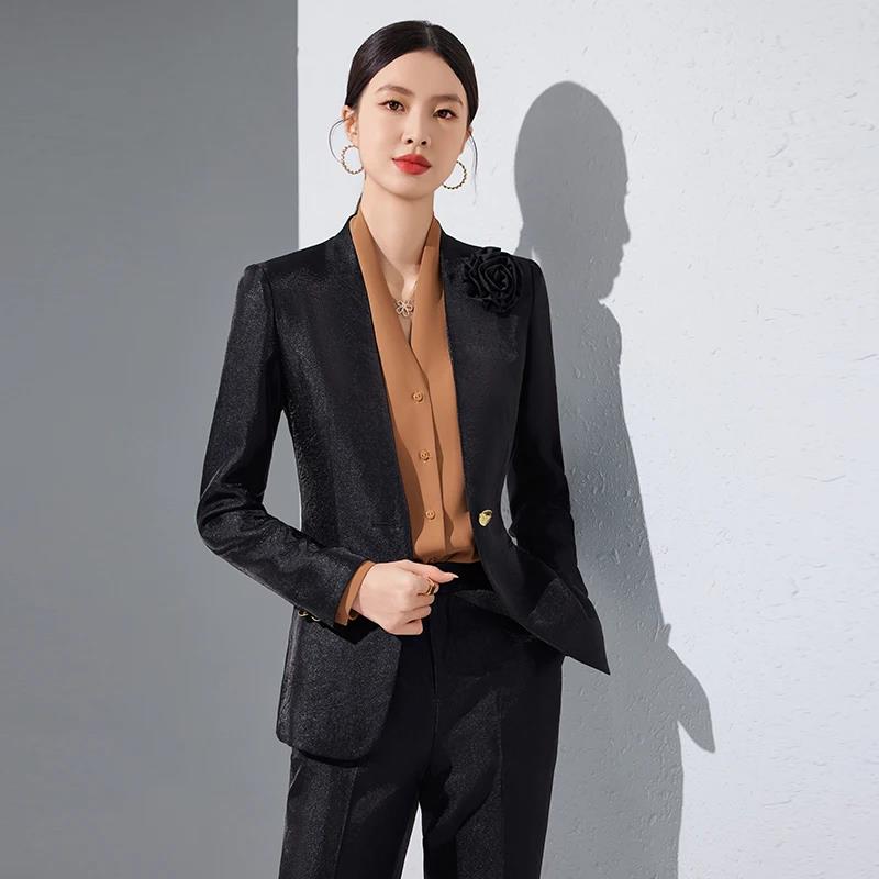 Women Blazer Pants Sets Gold A - огляд і ціна Women Formal Office Wear Tops