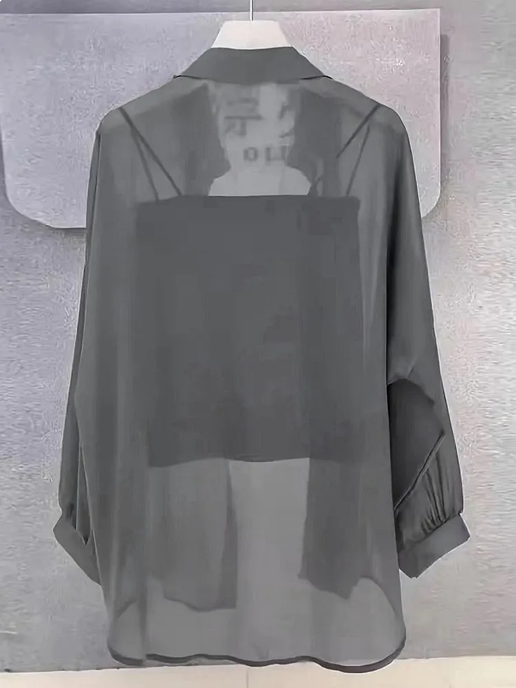Plus Size Women's Summer 2025  - огляд і ціна Silk Blouse Button