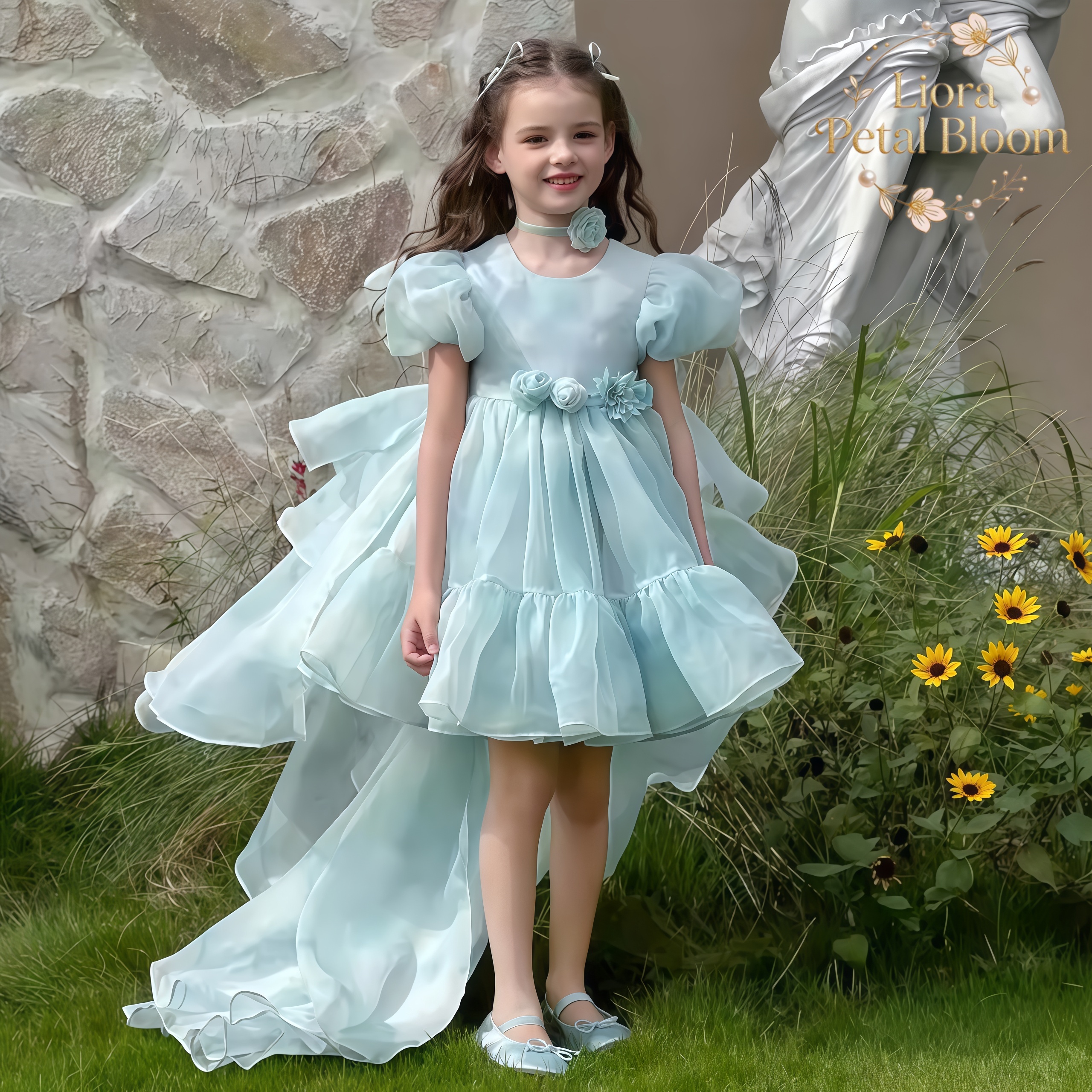 Blue Tulle Gown  Girls' Bow Pa - огляд і ціна Women Formal Wear Dress